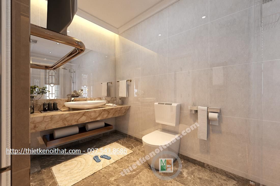 Thiết kế nội thất phòng tắm biệt thự cao cấp tại Nghệ An